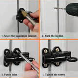 1 Pcs Aluminum Alloy White/Gray Window Gate Security Pull Ring Spring Bounce Door Bolt Automatic Latch Lock Black Grey Window