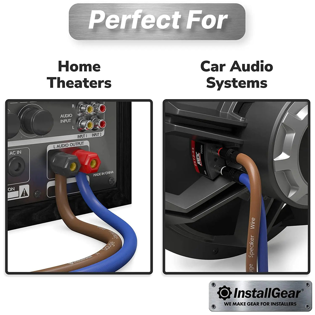 14 Gauge Speaker Wire 100 Ft Cable, 14 AWG Speaker Wire Cable, True Spec Soft Touch Cables | Great Use for Car Audio Speaker Wire, Stereos, Home Theater Speakers, Surround Sound