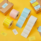 2.25 X1.25 Direct Thermal Labels, Color Shipping Thermal Stickers, Multi-Purpose Square Self-Adhesive Label for Thermal Label Printer - 4000 Labels-White, Blue, Pink, Yellow