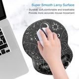 Mouse Pad, Ergonomic Mouse Pad with Gel Wrist Rest Support, Gaming Mouse Pad with Lycra Cloth, Non-Slip PU Base for Computer, Laptop, Home, Office & Travel, Sky Spirit