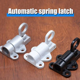 1 Pcs Aluminum Alloy White/Gray Window Gate Security Pull Ring Spring Bounce Door Bolt Automatic Latch Lock Black Grey Window