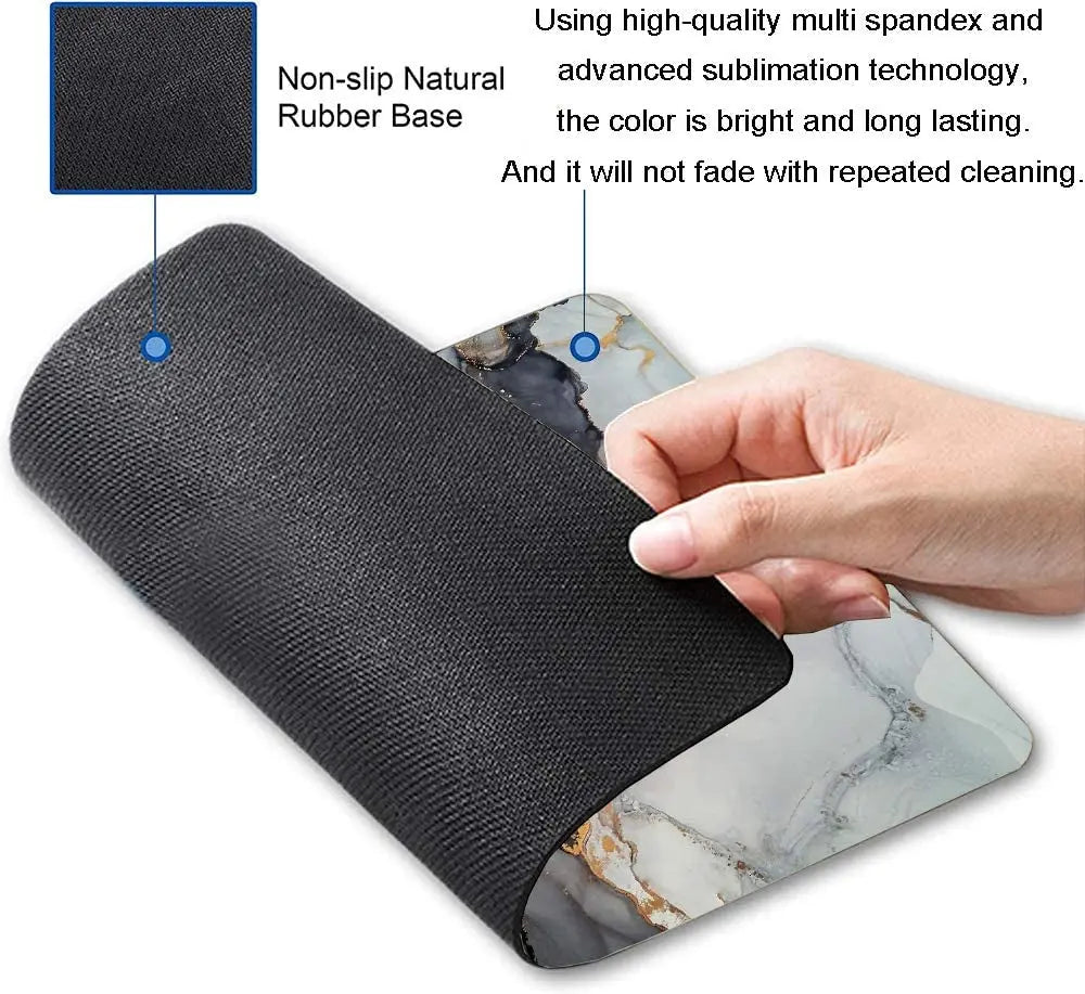White Gold Marble Mouse Pad,Gaming Creativity Custom Non-Slip Rubber Base Cute Mouse Pads for Computers Laptop Office,9.5"X7.9"X0.12" Inch