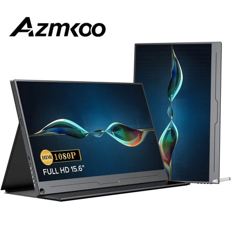 Portable Monitor 15.6'' 1080P FHD VESA | 100% Srgb High Color Gamut Computer Display | External Laptop Monitor IPS HDR Eye Care Gaming Screen | HDMI USB Type C OTG Dual Speakers