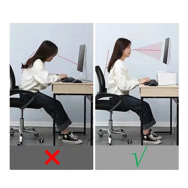 Desktop Computer Monitor Stand Raiser Multi-Function Storage Shelf 2 Drawer PC Computer Laptop Holder Heightening Bracket