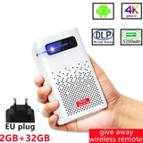 Android Smart Projector WIFI 5G LED DLP 1080P HD 4K Bluetooth 3D Projector on the Same Screen for Mobile and Tablet