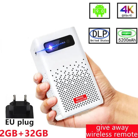 Android Smart Projector WIFI 5G LED DLP 1080P HD 4K Bluetooth 3D Projector on the Same Screen for Mobile and Tablet