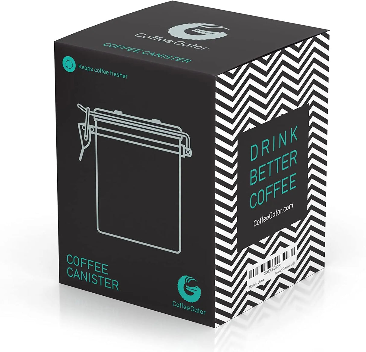 Stainless Steel Canister - Medium 16Oz, Gray Coffee Grounds and Beans Container with Date-Tracker, Co2-Release Valve, and Measuring Scoop - Ideal Coffee Lovers Gifts for Her