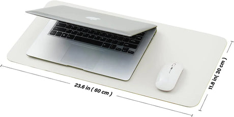 Compact Cork Desk Mat - Small Dual-Sided Desk Pad for Office and Home - Desk Organization and Accessories - Ideal for Large Mouse Pad and Small Desk Mats on Top of Desks(White,23.6"X 11.8")