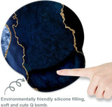 Blue and Gold Marble Mouse Pad with Wrist Rest Support,Cute Custom Gaming Made Non Slip Rubber Base Mousepad, Ergonomic Mouse Wrist Rest Pad Computer Laptop Mousepad … (Blue and Gold Marble)