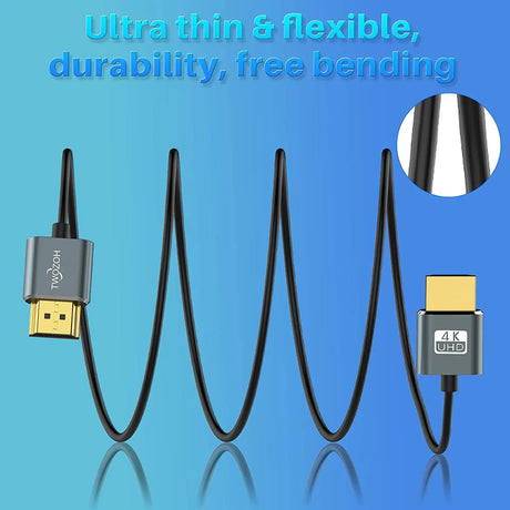 Ultra-Thin HDMI to HDMI Cable 25FT, Hyper Slim HDMI 2.0 Cable, Extreme Flexible HDMI Cord Support 3D/4K@60Hz, 2160P, 1080P