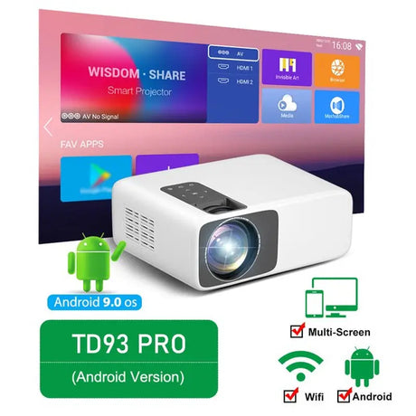 Td93Pro Projector Full HD 1080P Portable 2K 4K Video Wifi Projector TD93 Pro Home Theater Cinema 3D Smart Phone Beamer