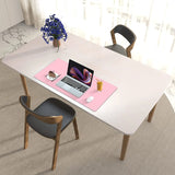 Leather Desk Pad Protector,Mouse Pad,Office Desk Mat, Non-Slip PU Leather Desk Blotter,Laptop Desk Pad,Waterproof Desk Writing Pad for Office and Home (31.5" X 15.7", Fairy Pink)
