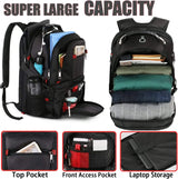 Travel Backpack, Extra Large 50L Laptop Backpacks for Men Women, Water Resistant College Backpacks Airline Approved Business Work Bag with USB Charging Port Fits 17 Inch Computer, Black