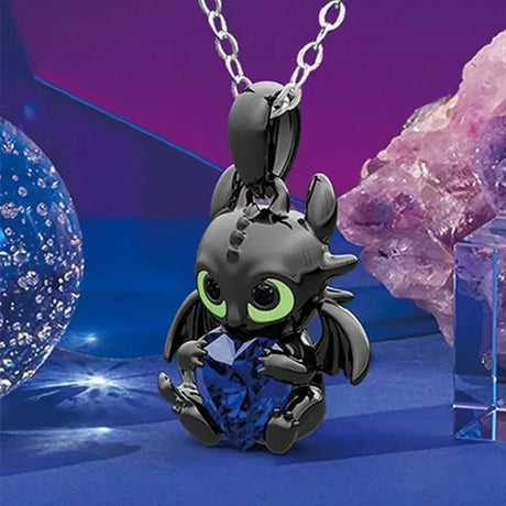Hot-Selling Demon Dragon Cartoon Necklace Crystal Glass Alloy Pendant Anime Character Souvenir Gift