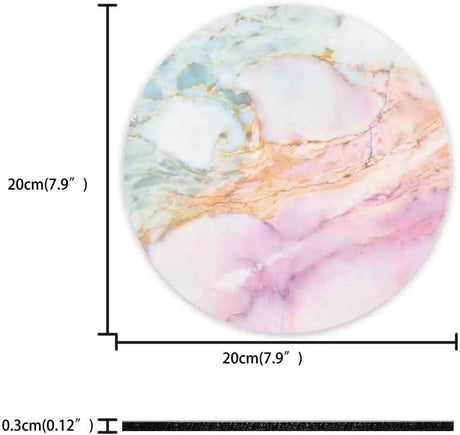 Small Mouse Pad 7.9 X 7.9 Inch, round Mouse Pad for Laptop Wireless Mouse Home Office Travel, Portable & Washable Cute Marble