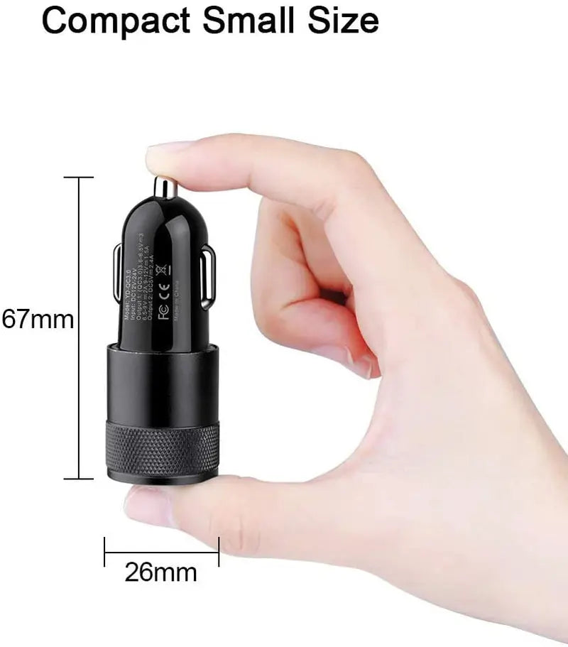 Fast Car Charger, Quick Charging 5.4A/30W Phone USB Adapter Rapid Plug 2 Port Cigarette Lighter Charger Flush Compatible Samsung, Tablet, Iphone, Ipad, LG