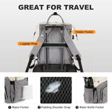 Laptop Backpack for Women Fashion Business Computer Backpacks Travel Bags Purse Doctor Nurse Work Backpack with USB Port, Fits 17-Inch Laptop Beige Grey