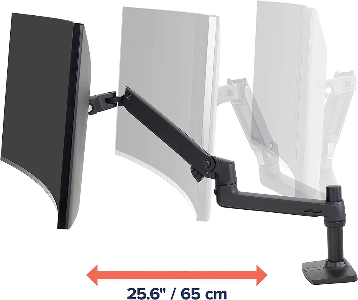 – LX Premium Monitor Arm, Single Monitor Desk Mount – Fits Flat Curved Ultrawide Computer Monitors up to 34 Inches, 7 to 25 Lbs, VESA 75X75Mm or 100X100Mm – Matte Black
