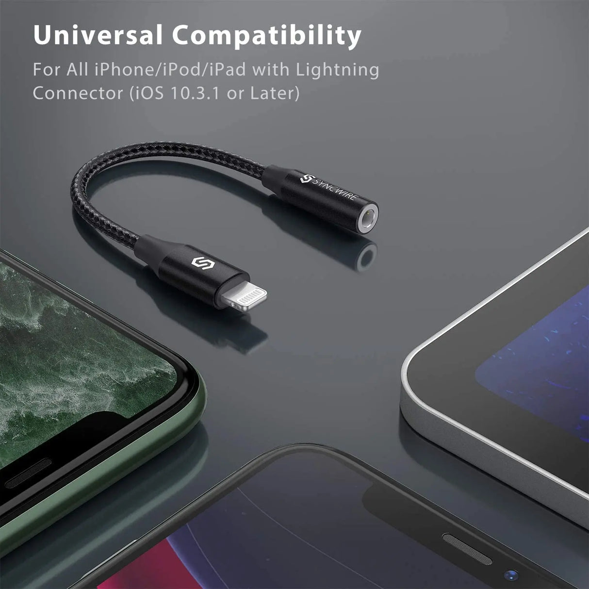 [Apple MFI Certified] Iphone Headphone Adapter,  Iphone Aux Jack Adapter, Lightning to 3.5Mm Dongle for Iphone 14/13/12/11 Pro Max/Pro/Plus/Mini/Xr/Xs/8/7 Plus-Black 10Cm