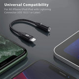 [Apple MFI Certified] Iphone Headphone Adapter,  Iphone Aux Jack Adapter, Lightning to 3.5Mm Dongle for Iphone 14/13/12/11 Pro Max/Pro/Plus/Mini/Xr/Xs/8/7 Plus-Black 10Cm