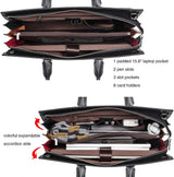 Leather Briefcase for Women Laptop 15.6 Inch Slim Business Ladies Work Shoulder Bag