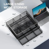 Monitor Riser Stand with Drawer Mesh Metal Desk Organizer for PC, Laptop, Hold up to 33Lbs