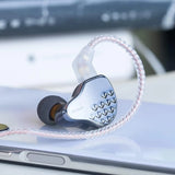 KBEAR Robin IEM, Stereo Wired in Ear Monitor Headphones, Powerful Resolution 1DD+4BA Hybrid Hifi Earphone Earbudss, Noise Isolating In-Ear Earphones with Detachable Cable 0.78Mm 2Pin (No Mic, Black)