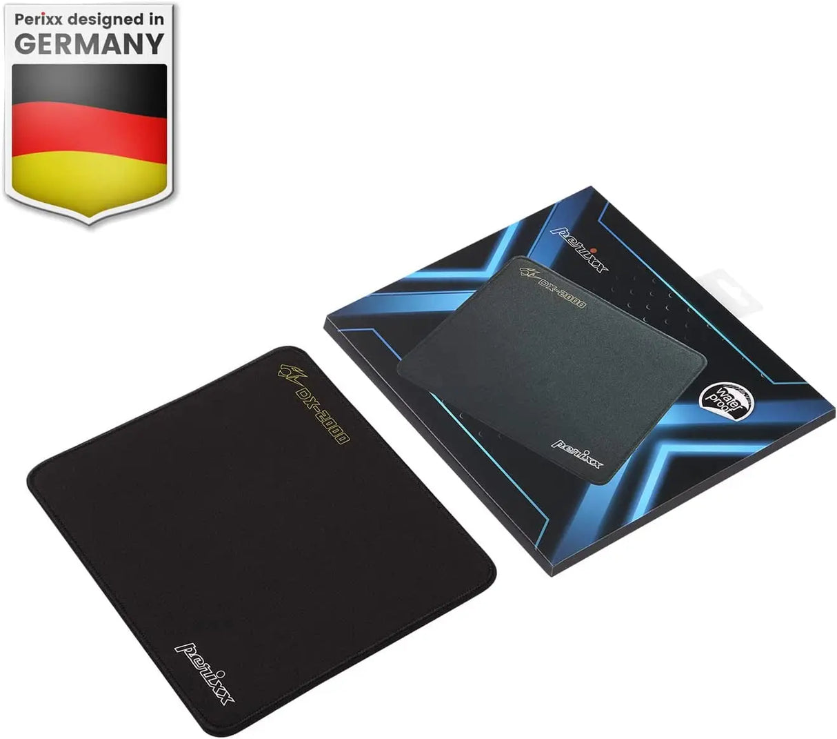 DX-1000M Waterproof Gaming Mouse Pad with Stitched Edge - Non-Slip Rubber Base Design for Laptop or Desktop Computer - M Size 9.84X8.27X0.08 Inches