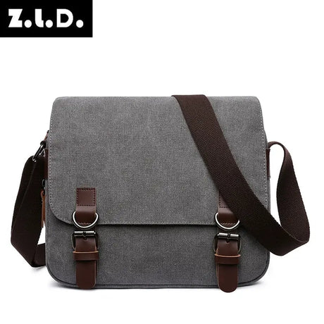 Man Sling Bag Men Canvas Messenger Bag Vintage Brand Business Casual Travel Shoulder Bag Laptop Crossbody Bags for Man
