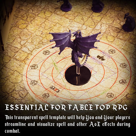 Upgraded Spell AOE Damage Template Extra Large to 30' Cube & 30' Cone, Acrylic D&D Area Effect Marker with Gift Box - Perfect Tabletop RPG Gaming Accessories, Tools for Dungeons and Dragons, Ttrpgs
