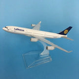 16Cm Lufthansa Airbus A340 Plane Model Airplane Model Airbus Aircraft Model 1:400 Diecast Metal Airplanes Plane Toy