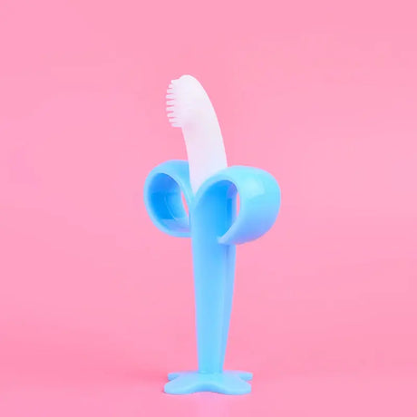 Baby Silicone Training Toothbrush BPA Free Banana Shape Safe Toddle Teether Chew Toys Teething Ring Gift Infant Baby Chewing