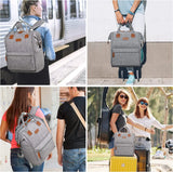 Laptop Backpack for Women Men, Personal Item Travel Bag for 15.6 Inch Computer with USB Charging Port Water Resistant College Nurse Backpack Bag Carry on Bookbag for Work/Business,Gray