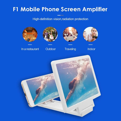 F1 8.2 Inch HD Mobile Phone Screen Magnifier 3D Smartphone Screen Stand Amplifier Enlarger Projector Holder