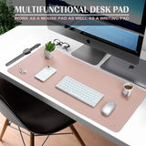 Waterproof Leather Desk Mat for Desktop, Keyboard and Mouse - Pink, 31.5" X 15.7"