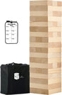 Large Tower Outdoor Games Wood Stacking Games Includes Scoresheet and Carry Bag - 54 Blocks