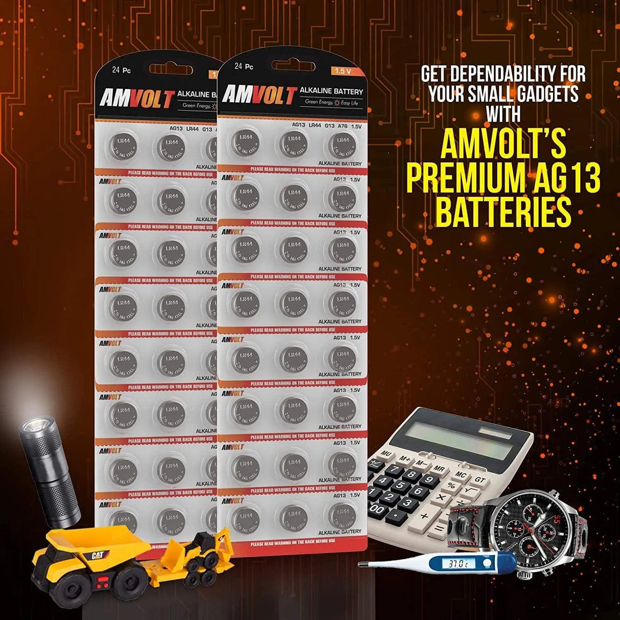 - Pack of 24 LR44 Batteries AG13 SR44 357 303 Premium Alkaline Non Rechargeable Button Battery, 1.5 Volt Small Batteries for Watches Clocks & Electronic Devices