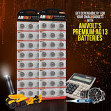 - Pack of 24 LR44 Batteries AG13 SR44 357 303 Premium Alkaline Non Rechargeable Button Battery, 1.5 Volt Small Batteries for Watches Clocks & Electronic Devices
