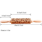 1Pc 13.7In Wooden Christmas Embossed Rolling Pin for Pastry Baking Tools,Santa Claus Elk Boots Deep Engraving Cookies Stamp Tool
