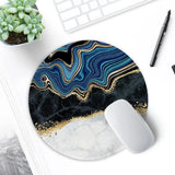 [20% Larger Mouse Pad with Stitched Edge, Premium-Textured Mouse Mat Waterproof Non-Slip Rubber Base round Mousepad for Office Gaming PC Laptop 8.7×8.7 Inches, Abstract Art Marble