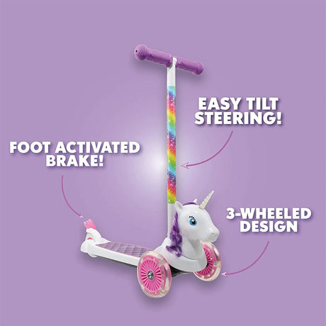 Scooter for Kids Ages 3-5 - Extra Wide Deck & Foot Activated Brake, 3 Wheel Self Balancing Kids Toys for Boys & Girls