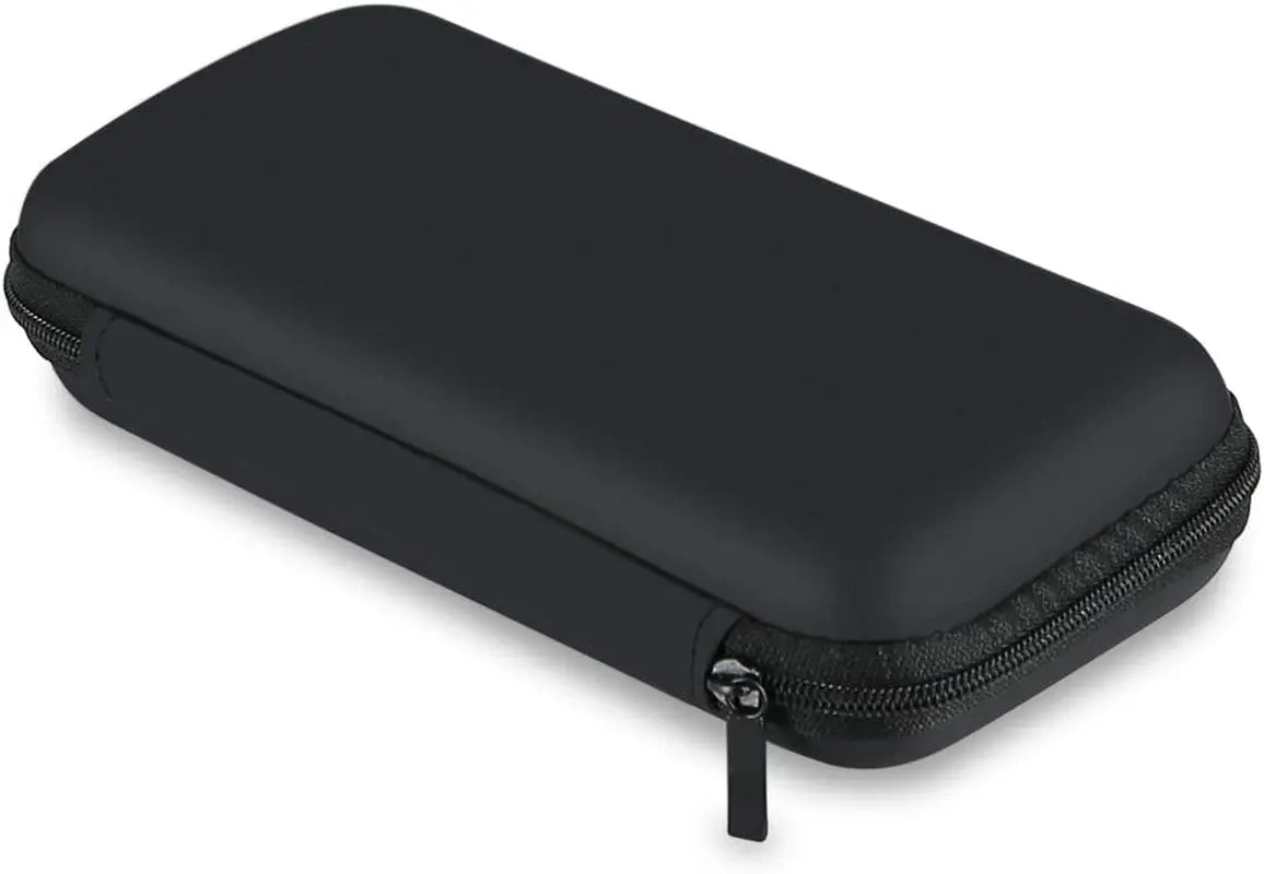 Shockproof Carrying Case Hard Protective EVA Case Impact Resistant Travel 12000Mah Bank Pouch Bag USB Cable Organizer Earbuds Sleeve Pocket Accessory Smooth Coating Zipper Wallet Black