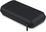 Shockproof Carrying Case Hard Protective EVA Case Impact Resistant Travel 12000Mah Bank Pouch Bag USB Cable Organizer Earbuds Sleeve Pocket Accessory Smooth Coating Zipper Wallet Black
