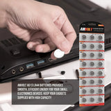 - Pack of 24 LR44 Batteries AG13 SR44 357 303 Premium Alkaline Non Rechargeable Button Battery, 1.5 Volt Small Batteries for Watches Clocks & Electronic Devices