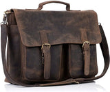 16 Inch Leather Briefcase Laptop Messenger Bags for Men and Women Best Office School College Satchel Bag