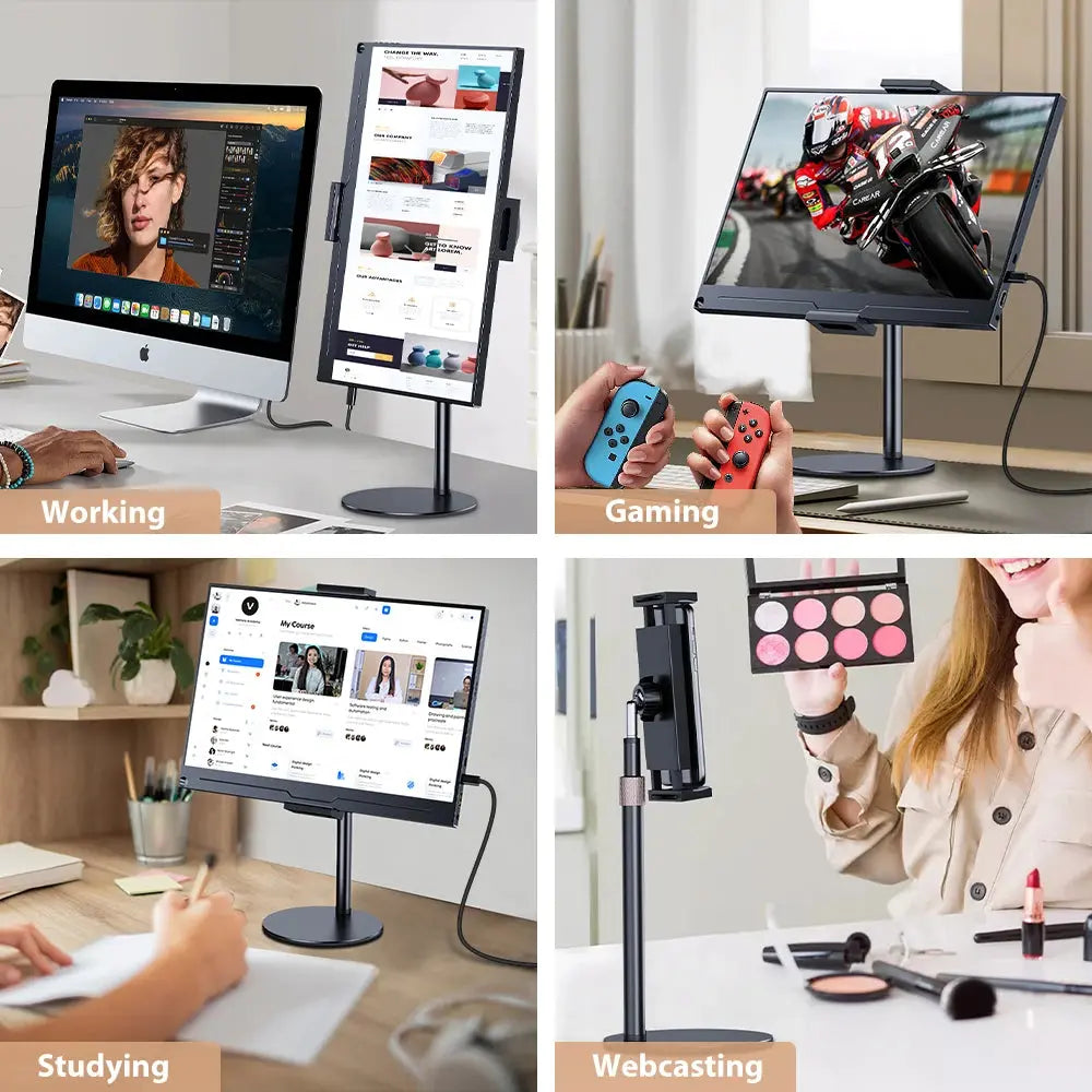 Portable Monitor Stand Adjustable Height Desktop Monitor Bracket for Ipad Phone 13-24.5Cm Tablet Monitor Support Holder