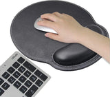 Ergonomic PU Leather Mouse Pad with Wrist Support,Comfort Memory Foam,Waterproof Surface，Non- Slip Rubber Base for Computer Laptop & Mac,Lightweight Rest for Home,Office & Travel (Black)