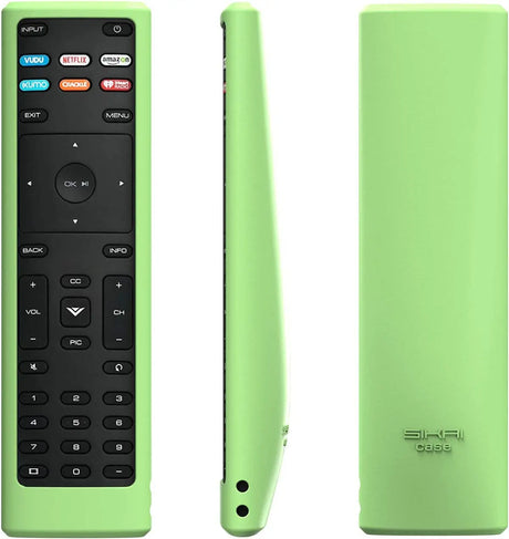 Remote Case Compatible with Vizio XRT136 Smart TV Remote Skin-Friendly Shockproof Silicone Cover for Vizio XRT136 Remote Washable Anti-Lost with Remote Loop (Glow in Dark Green)