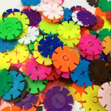 60/100/200Pcs Early Education Insert Bag Snowflake Buliding Block Set Baby Puzzle Plastic Assembling Buliding Blocks Toys DDJ