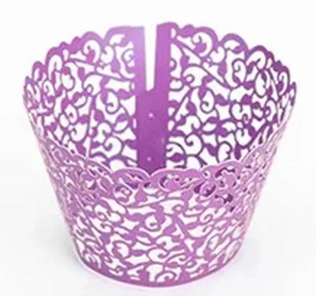 50Pcs/Lot Laser Cut Cupcake Wrappers Cake Toppers Kids Baby Birthday Party Supplies Wedding Cups Cake Decoration